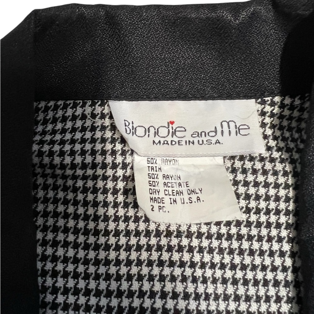 Blondie and Me - Women’s Y2K 2pc. Houndstooth Blazer & Skirt Set. Sz. 7/8 - Picture 3 of 8